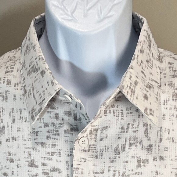 Lululemon Men's white & brown detailed Mint Condition s/s shirt Large L - Picture 1 of 5